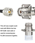 SO239 UHF Female To Female Chassis Mount Connector 4 Hole Flange Panel Adapter 2 Pack For PL259 Antenna CB Radio With Cable