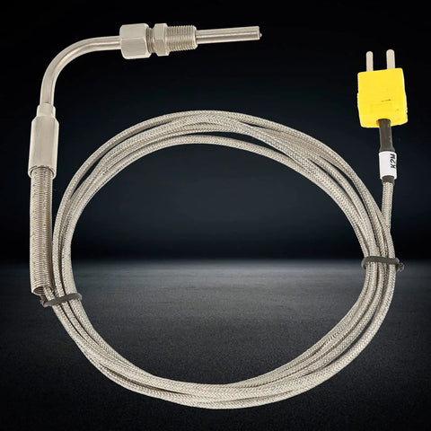 EGT Thermocouple K Type Exhaust Gas Temperature Probe With Exposed Tip And 1 8 NPT Thread Connector, flexible stainless steel sensor, 2 meter length