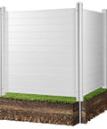 Outdoor Vinyl Privacy Fence Panels 50 Inches Wide By 50 Inches High Two Panel Set For Hiding Trash Cans AC Units And Pool Equipment