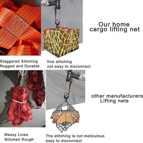 Heavy Duty Cargo Hoisting Net For Industrial Lifting And Transport Built Rugged For Safe Hauls Tear Resistant Polyester Sling