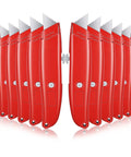 12 Pack Bulk Retractable Utility Knives Heavy Duty Aluminum Box Cutters For Cardboard Plastic Cartons DIY Projects Home Office Warehouse Red Handles Great For Packaging Opening And Crafting, red