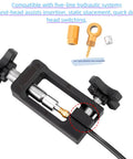 Close-up of 2 In 1 Bicycle Hydraulic Hose Cutter And Needle Driver Tool For MTB And Road Bikes, olive banjo fitting part