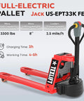 TEXLIFT 3300 Lb Full Electric Power Pallet Jack Standard Duty Pallet Truck With 48-Inch Forks And Lithium Ion Battery front view