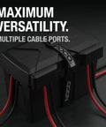 Snap Top Battery Containment Case For Group 27 12 Volt Cells with multiple cable ports for versatile connectivity.