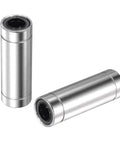 LM8LUU Linear Ball Bearings 8mm Bore 15mm OD 45mm Length Nickel Plated Double Seal for CNC Routers and 3D Printers in silver finish.