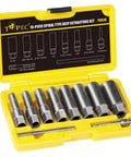 Spiral Type Deep Bolt Extractor Set Ten Pieces For Removing Damaged Stripped Frozen Or Rusted Bolts Nuts Screws Studs in case