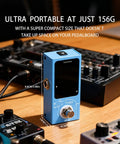 Ultra Compact Tuner Pedal With Pitch LED Indicator For Electric Guitar And Bass, True Bypass, Blue Finish, on a desk setup