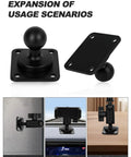 Badass Two Pack Four Hole AMPS Dashboard Mount With 20MM Ball And Complete Hardware Kit For GPS Tablets Fish Finders On Trucks RV And Jeep Ride Setup showing expansion scenarios.