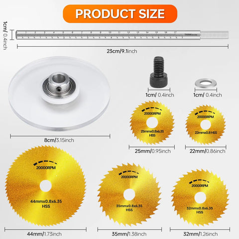 Inside PVC Pipe Cutter Kit With 7 Inch Depth Gauge Adjustable Cutting Tool For Narrow Spaces Includes Five Saw Blades And Hex Shank Pro Grade DIY Friendly Plumbing Internal Plastic PVC ABS Cutter Set with blade and shank measurements displayed.