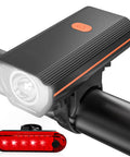 Rechargeable Bike Lights Bundle With Headlight And Taillight, Ultra Bright 250LM for Night Riding, front and rear light set
