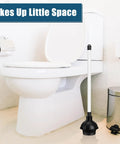 Tough As Nails 8 Pack Toilet Plungers Bulk Set Double Thrust Rubber Force Cup With Long Comfort Grip Handle For Kitchen Bathroom And Commercial Drain Clearing near white toilet.