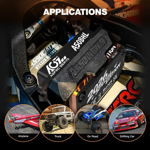 Low Profile Brushless RC Servo With 19Kg Torque, 0.073s Per 60 Degrees At 8.4V, installed in RC car engine compartment