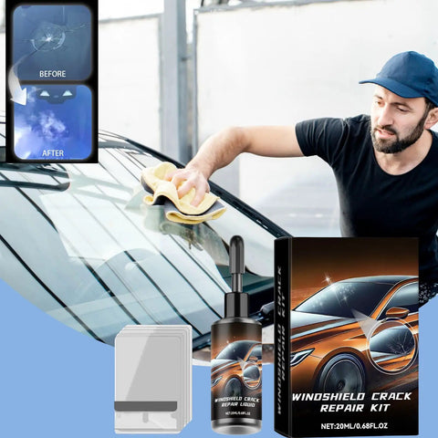 Two Pack Windshield Crack Repair Kit With Advanced Glass Repair Liquid Glue For Chips And Cracks, Quick Fix For Windshields, Windows And Mirrors, Works On All Crack Types, Easy To Use And Saves Time And Replacement Costs