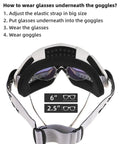 How to wear Badass Slick Dirt Bike Goggles For Motocross And Atv Riding with fitting instructions and elastic strap.