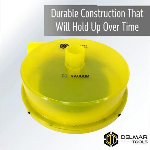 Low Profile Dust Separator For Wet Dry Shop Vacs With Lifetime Warranty 99 Percent Efficiency Includes 90 Degree Adapter And Two Point Five Inch Hose Attaches To Five Gallon Buckets In Seconds Delivers Maximum Suction Yellow
