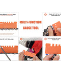 Orange multi-function chainsaw sharpening gauge tool with depth gauge and 6-inch file