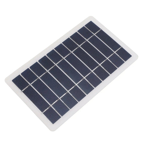 Awesome 5W Solar Panel Charger for Home and Outdoor Security Cameras with monocrystalline cells, top view.