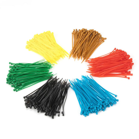Assorted colorful zip ties from the Colorful Zip Ties 1400 Pack 4 Inch Multicolor Plastic Wire Ties for home office and garden use