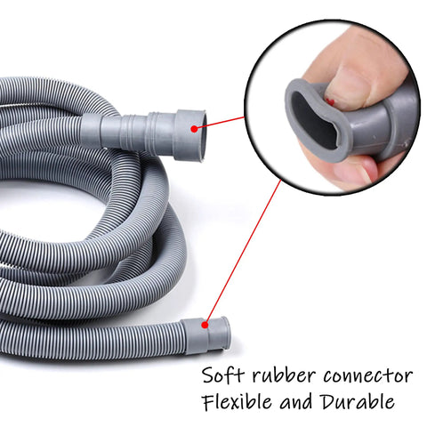 Close-up of soft rubber connector on Six Feet Universal Washing Machine Drain Hose Kit With Flexible Corrugated Extension