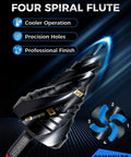 Step Drill Bit Set For Metal With Four Spiral Flute Bits 5-Piece 0.125 To 1.375 Inch Range AITIN Coated Hex Shank 0.25 Inch