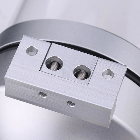Close-up view of the aluminum mount for Wall Mounted Coffee Bean Dispenser 2 Pack Large Capacity Storage Jar.