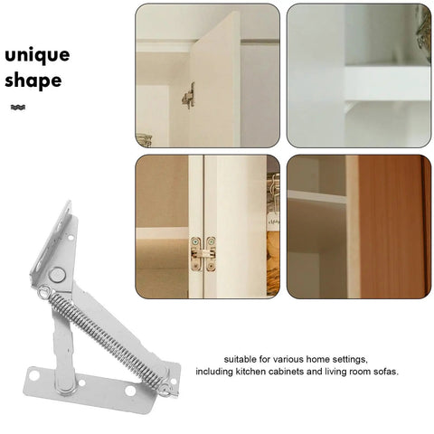 Heavy Duty 80 Degree Spring Hinges For Cabinets And Sofas, demonstrating cold rolled steel installation on cabinet doors.