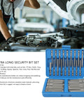 Ultimate 50-Piece HaloVerde Magnetic Driver Bit Kit With Extra Long Security Bits, Heavy Hex Torx Spline Tools For Precision Screwdriver Work On Any Project, blue case