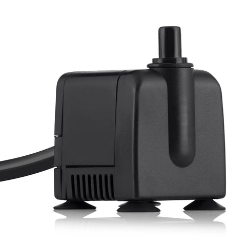 Black Submersible Fountain Pump 120 GPH For Ponds, Fountains, And Birdbaths, Oil Free Ceramic Impeller, side view