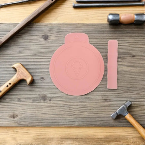 Silicone Freeze Container Guard Sleeve for Ninja Creami Ice Cream Maker Dust Leak Protection Pink on wooden surface