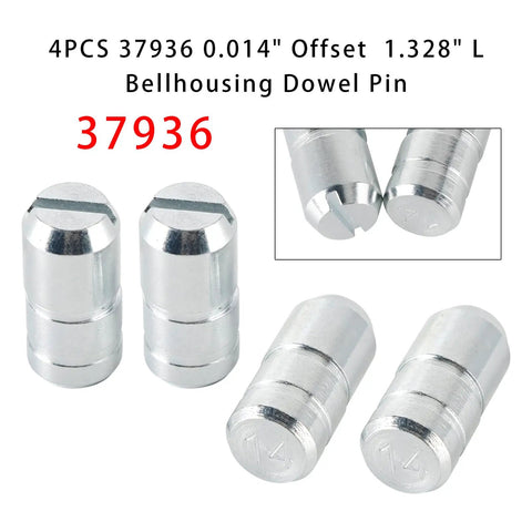 4-Piece Bellhousing Dowel Pin Set 0.625 OD 0.014 Offset 1.328 Inch Length Direct Replacement for Automotive Transmissions 37936
