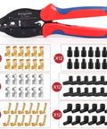 Spark Plug Wire Crimping Tool Kit With 36 Boots And Terminals Crimp And Stripping Tool Set For 180 Degree 90 Degree Straight Ignition Wire Coil Terminals Pro Grade DIY Auto Shop Essential featuring crimping tool and terminals