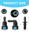Fuel Line Quick Connect Kit 24 Pcs Assorted Fittings Nylon Push On Release Hose Connectors 5/16 And 3/8 Inch Size Chart