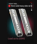 Heavy Duty Full Extension Ball Bearing Drawer Slides 68 Inch Industrial Guide Rail 500 Pounds Capacity with smooth design.