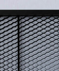 Skouphy honeycomb laser bed panel with aluminum grid and black frame, close-up.