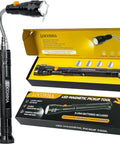 Loconha LED magnetic pickup tool with telescoping neck and magnet head, black with orange button