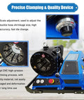 Badass Hydraulic Hose Crimper With Eight Precision Replaceable Dies For High Pressure Pipe Repair And Heavy Machinery Shop Work DC12V Portable Electric Crimping Tool with scale adjustment for buckle hose size.