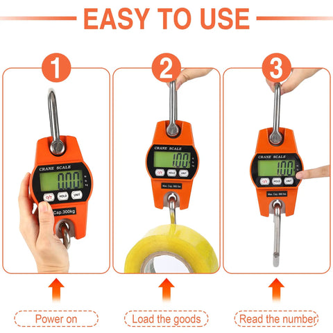 Heavy Duty 660Lb Digital Crane Scale Rock Solid Handheld Hanging Weight Meter Slick Backlit Lcd Display Built Tough Compact Portable For Garage Farm Weekend Real Deal Gear