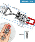 304 Stainless Steel Adjustable Toggle Latch With Lockhole No Fuss Quick Release Pull Latch for smokers, size details shown