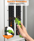 Person using All In One Circuit Breaker Finder With Outlet Tester And GFCI Detector, Quick Voltage Check From 90 To 135V on panel