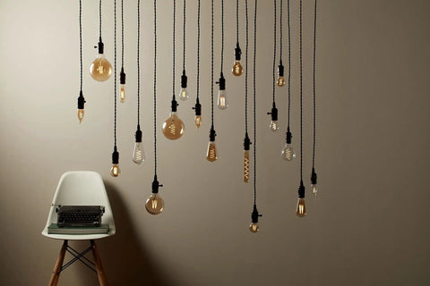 Vintage Amber LED Edison Bulbs, ST19, 60W Equivalent, Warm Dimmable Candlelight, Old School Retro Filament Look, hanging lights display