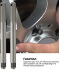 Kick It Up A Notch With These Heavy Duty Two Piece Wheel Hanger Alignment Pins For Car Tire Repair, Universal M14x1.5 aluminum pins aligning car wheels.