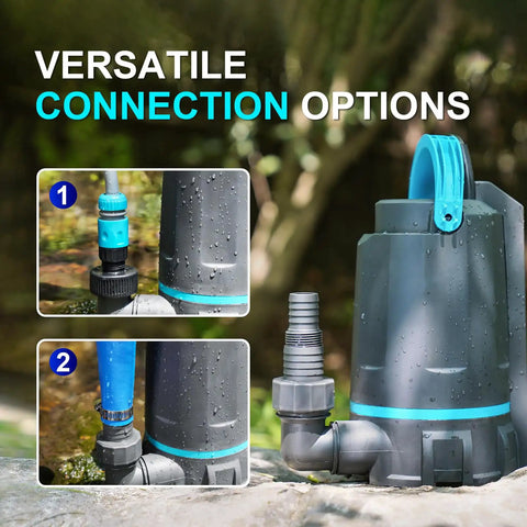 Automatic Sump Pump With Auto On Off Sensor, One Half Horsepower Submersible Utility Pump Delivers 3159 GPH High Flow