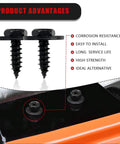 Heavy Duty Hex Head Self Tapping Screws For Auto Bumper Hood Trim 20 Pack showing corrosion-resistant fasteners.