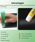 Rock Solid 60ML 3D Printer Adhesive Glue comparison with Bambu Lab adhesive in use on a printing surface