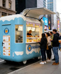 Fully Equipped Mobile Food Trailer Kitchen For Fast Food And Dessert Concession Cart Perfect For Street Events serving customers