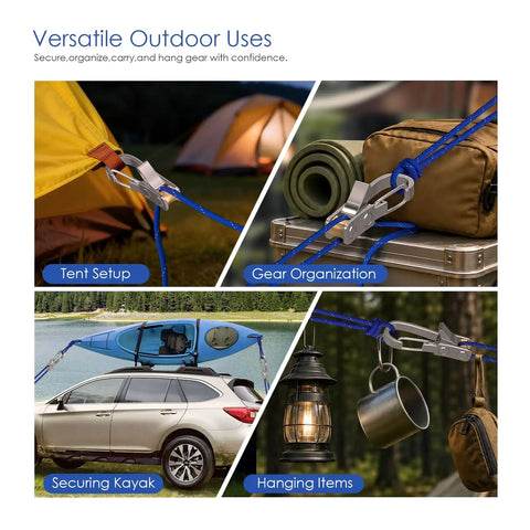 8 Pack Rope With Roller Tensioner For Easy Secure Tying Heavy Duty Retractable Buckle Rope With Accessory Cord camping scenes