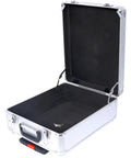 Open silver rolling toolbox from Complete 899 Piece Home Repair Tool Set With Rolling 4 Drawer Toolbox Case In Silver Finish Pro Grade Hand Tools