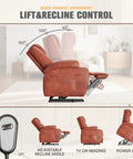 Power Lift Recliner Chair For Elderly With Cup Holders And Side Pockets, Electric Lift Sofa For Living Room, side view recline angles