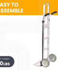 Dual Handle Stair Climbing Hand Truck With 500 Pound Capacity Aluminum Dolly For Heavy Appliances And Furniture 8 Inch Puncture Resistant