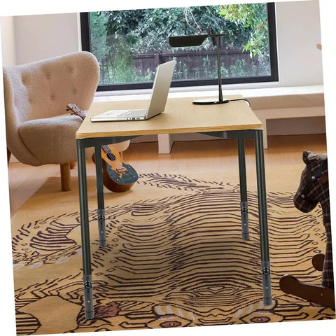 Shake That Wobbly Desk Fast With These Heavy Duty Table Leg Extenders That Slip Right On For Instant Height Tweaks And Bulletproof Stability Without Any Sweat Or Headaches Today. Modern desk with laptop and adjustable leg extenders.